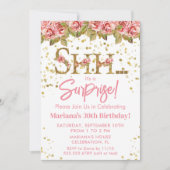 Roze Rozen Bloemen Verrassing Verjaardagsfeest Kaart (Voorkant)