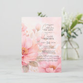 Roze Rozen Bloemen Viering van het Leven | FOTO Kaart (Staand voorkant)