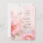 Roze Rozen Bloemen Viering van het Leven | FOTO Kaart (Voorkant)