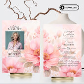 Roze Rozen Bloemen Viering van het Leven | FOTO Kaart