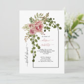 Roze rozen bloemen, vrijgezellenfeest voor trouwer kaart (Staand voorkant)