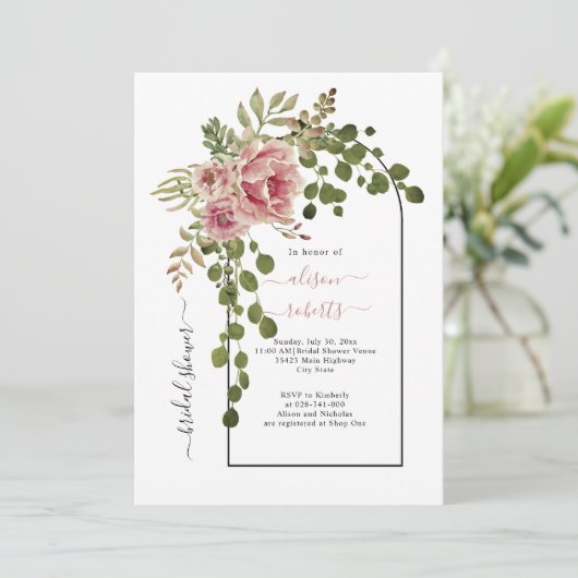 Roze rozen bloemen, vrijgezellenfeest voor trouwer kaart (Staand voorkant)