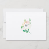 Roze rozen bloemenaquarel kaart (Achterkant)