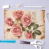 Roze rozen bloemenblad ephemera tissuepapier (Craft)