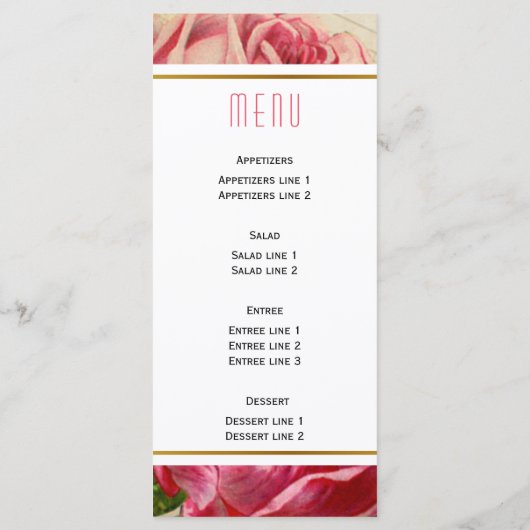 Roze  rozen bloemenbruiloft kaart (Achterkant)