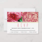 Roze rozen bloemenbruiloft RSVP-reactie RSVP Kaartje (Voorkant)