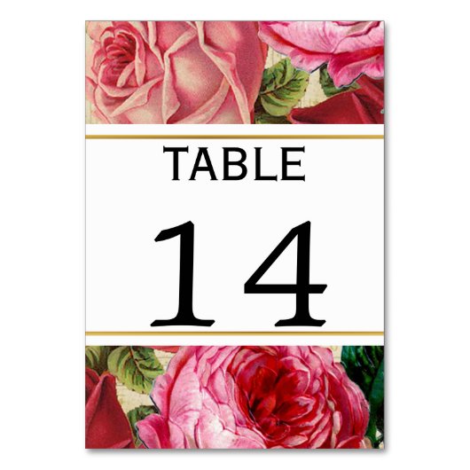 Roze rozen bloemenbruiloft tafel nummer kaart (Achterkant)