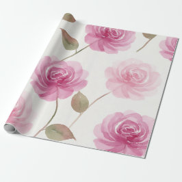 Roze Rozen Bloemendecoratiepapier Cadeaupapier