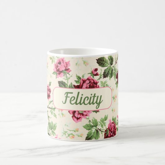  roze rozen bloemennaam chic koffiemok (Center)