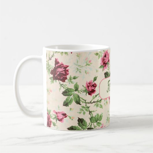 roze rozen bloemennaam chic koffiemok (Links)