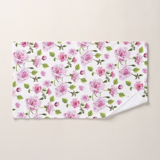Roze Rozen Bloemenprint Bad Handdoek (Handdoek)