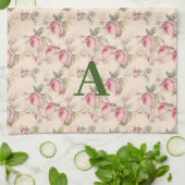 Roze rozen bloemenservetten voor de keuken theedoek (Gevouwen)