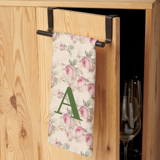 Roze rozen bloemenservetten voor de keuken theedoek (Derde Gevouwen)