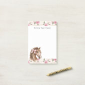 Roze Rozen Bloemensier Paard Strik Citaat Post-it® Notes (Op bureau)