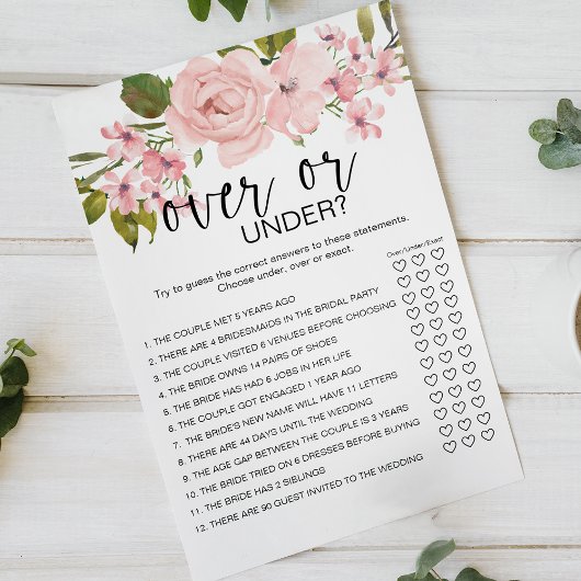Roze Rozen Bloemenspel Over of Onder Flyer