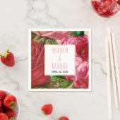 Roze  rozen bloementuin bruiloft servet (Insitu)