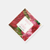 Roze  rozen bloementuin bruiloft servet (Hoek)