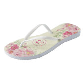 Roze Rozen Bloemig (Bruidsmeisjes) Teenslippers (Schuin)