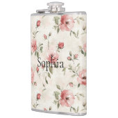 Roze Rozen Bloemig  Heupfles (Links)