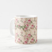 Roze Rozen Bloemig Koffiemok (Voorkant links)