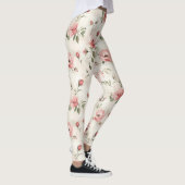 Roze Rozen Bloemig Leggings (Rechts)