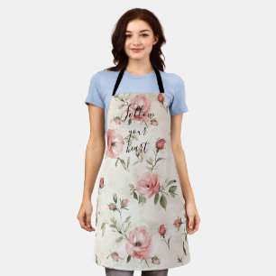 Roze Rozen Bloemig Schort