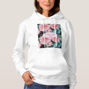 Roze Rozen bloemig Volg Je Geluks Patroon Hoodie