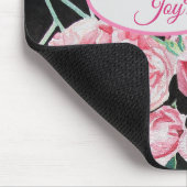 Roze Rozen bloemig Volg Je Vreugde Patroon Muismat (Hoek)