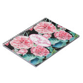 Roze Rozen bloemig Volg Je Vreugde Patroon Notitieboek (Linkerzijde)