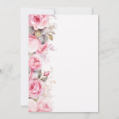 Roze Rozen Bloemige Bruidsuitnodiging ~ Kaart (Achterkant)