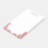 Roze Rozen Bloemige Elegante Persoonlijke Briefpap Post-it® Notes (Schuin)