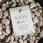 Roze Rozen Bloemige Letters Baby Shower Uitnodigin Kaart