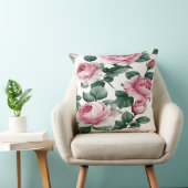 Roze rozen bloemkussen kussen (Stoel)