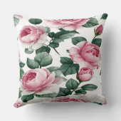 Roze rozen bloemkussen kussen (Achterkant)
