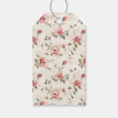 Roze Rozen Bloemliefde Bruidsdouche Cadeaulabel (Achterkant)