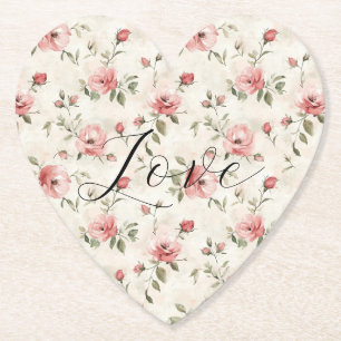 Roze Rozen Bloemliefde Kartonnen Onderzetters