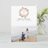 Roze Rozen Bloemmotief Bewaar De Datum Save The Date (Staand voorkant)