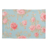 Roze rozen bloempatroon kussensloop (Achterkant)