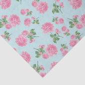 Roze rozen Bloempatroon op Mint Tissuepapier (Detail)