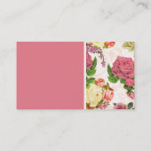 Roze rozen bloempatroon visitekaartje (Achterkant)