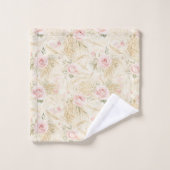 Roze Rozen Bloemrijke Bruidsdouche Bad Handdoek (Wasdoekje)