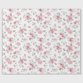 Roze Rozen Bloemrijke Bruidsdouche Cadeaupapier (Vlak)