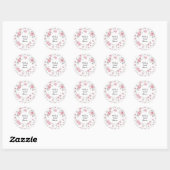 Roze Rozen Bloemrijke Bruidsdouche Ronde Sticker (Vel)