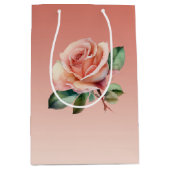 Roze Rozen Bloemrijke Bruidsmeisjesborrel Medium Cadeauzakje (Voorkant)