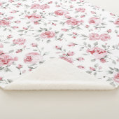 Roze Rozen Bloemrijke Bruiloftsdouche Sherpa Deken (3/4)