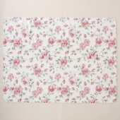 Roze Rozen Bloemrijke Bruiloftsdouche Sherpa Deken (Voorkant (horizontaal))