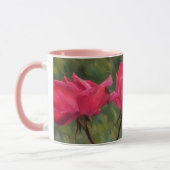 Roze rozen bloemstuk bloem mok kopje (Links)
