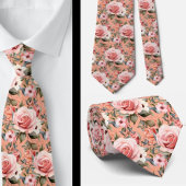 Roze rozen bloemstuk bloemen stropdas