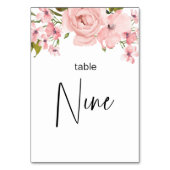 Roze Rozen Bloemstuk Bruiloft Tafelnummer (Achterkant)