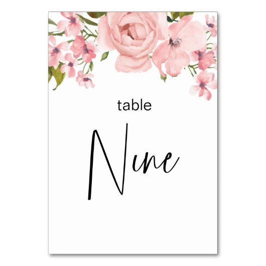 Roze Rozen Bloemstuk Bruiloft Tafelnummer (Achterkant)